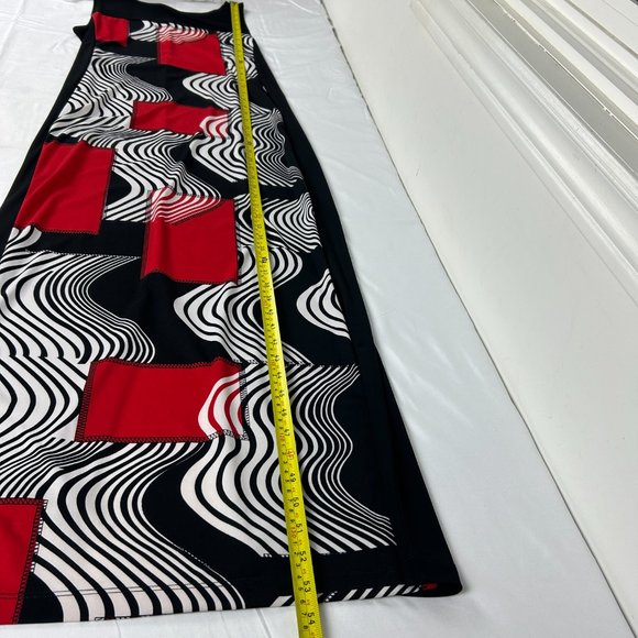 San Lodo Milano Dress Women Large Maxi Geometric Lightweight Scoop Neck Pullover - Picture 12 of 14